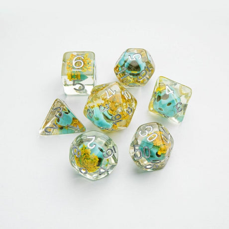 Gamegenic Dice - Embraced Green Skull RPG Dice Set 7pcs