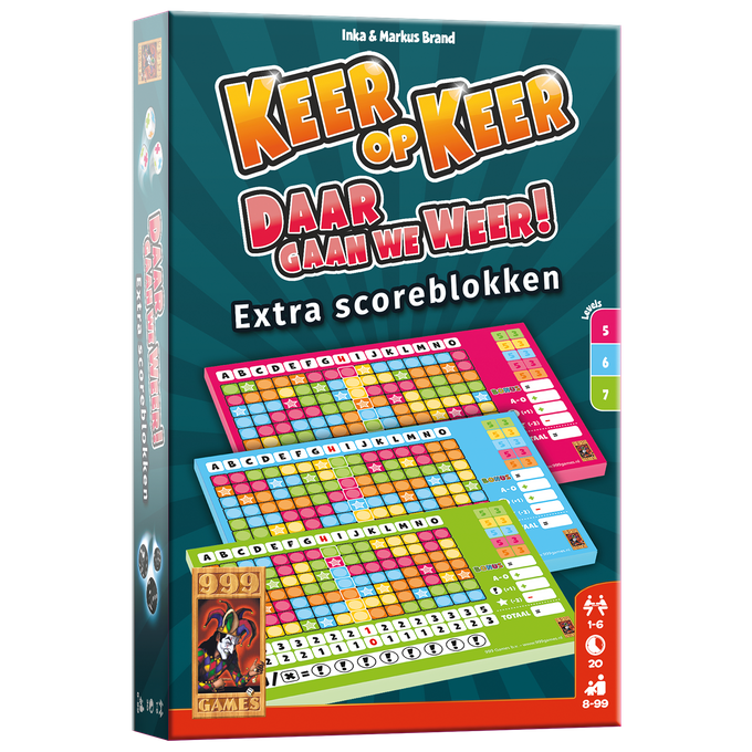 Keer op Keer Scoreblok 3 stuks Level 5, 6 en 7