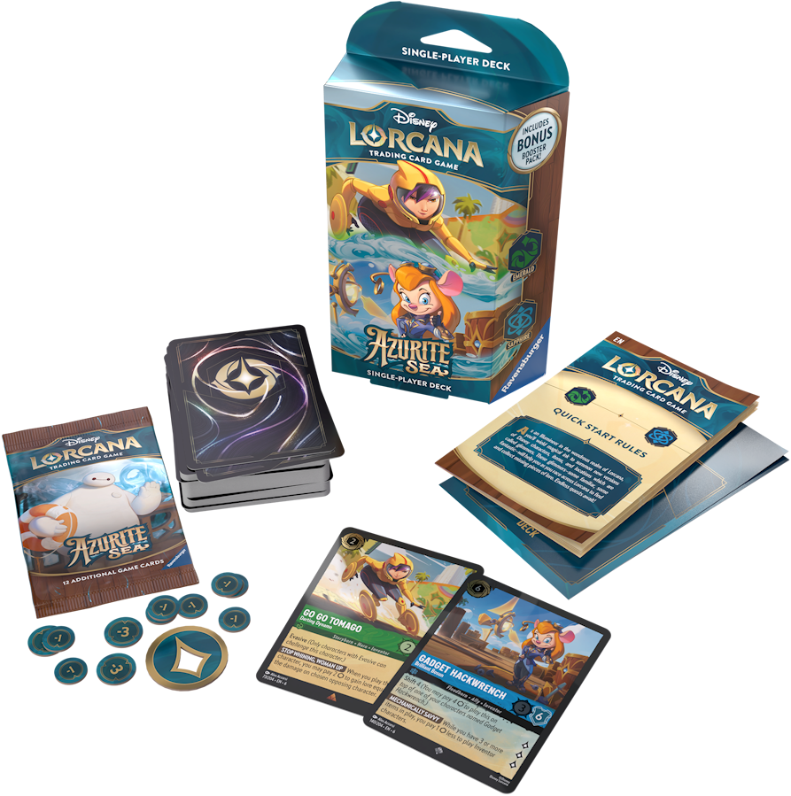 Disney Lorcana TCG | Azurite Sea Starter Deck Go Go Tomago & Gadget Hackwrench
